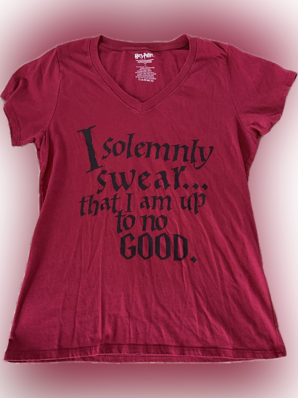 Women’s Harry Potter “Solemnly Swear” V-Neck Tee - Burgundy | M